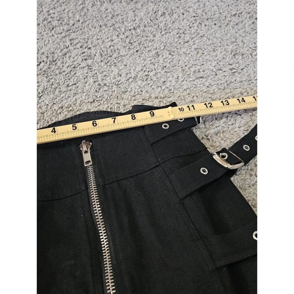 Lip Service Cult Black Buckle Strap Mini Skirt Punk Gothic Industrial Small